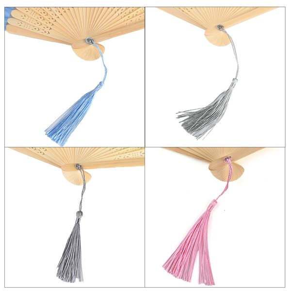 4-teiliges F&auml;cher-Set mit Quasten, 21x3x1,1cm, Schwarz, marineblau, lila und blau image number 6