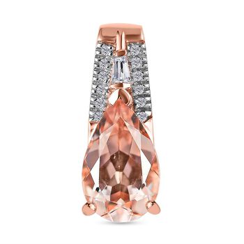 AA Moroppino Morganit, Wei&szlig;er Zirkon Anh&auml;nger 925 Silber Ros&eacute;gold Vermeil ca. 2.02 ct