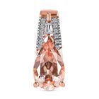 AA Moroppino Morganit, Weißer Zirkon Anhänger 925 Silber Roségold Vermeil ca. 2.02 ct