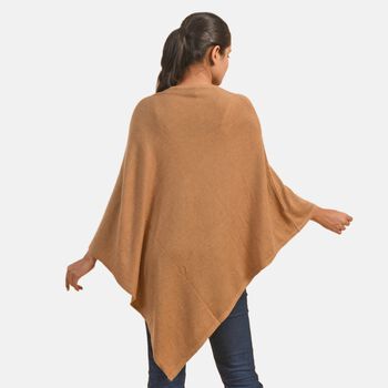LA MAREY: Luxuri&ouml;ser Pashmina-Poncho, Einheitsgr&ouml;&szlig;e, Khaki&nbsp;