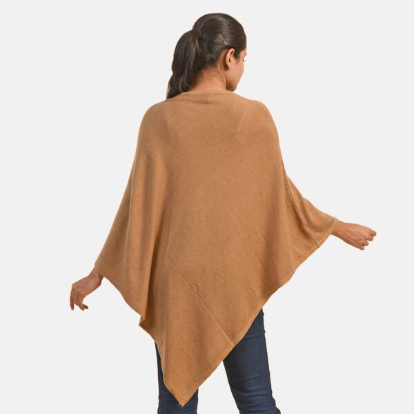 LA MAREY: Luxuri&ouml;ser Pashmina-Poncho, Einheitsgr&ouml;&szlig;e, Khaki&nbsp; image number 2