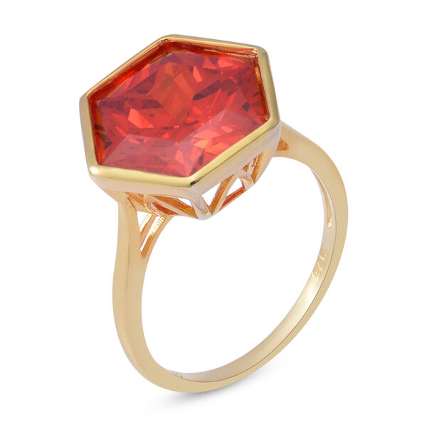 LUSTRO STELLA Roter Zirkonia Ring 925 Silber vergoldet  ca. 11,87 ct image number 3