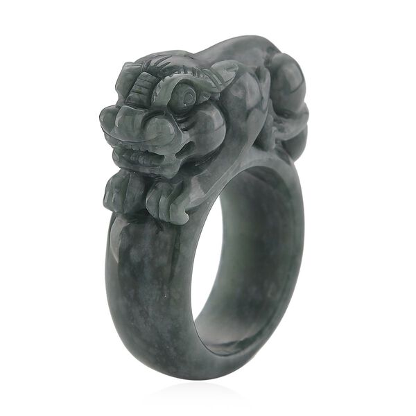 Nat&uuml;rlicher Olmek Jadeit Pixiu Ring - 90 ct. image number 3