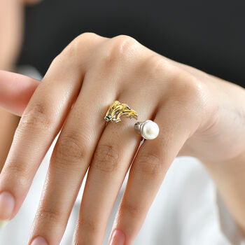 EVER TRUE S&uuml;&szlig;wasser Perle (7.5-8 mm) Ring Nickelfreies Messing Zweifarbige Beschichtung (Gr&ouml;&szlig;e 19.00)