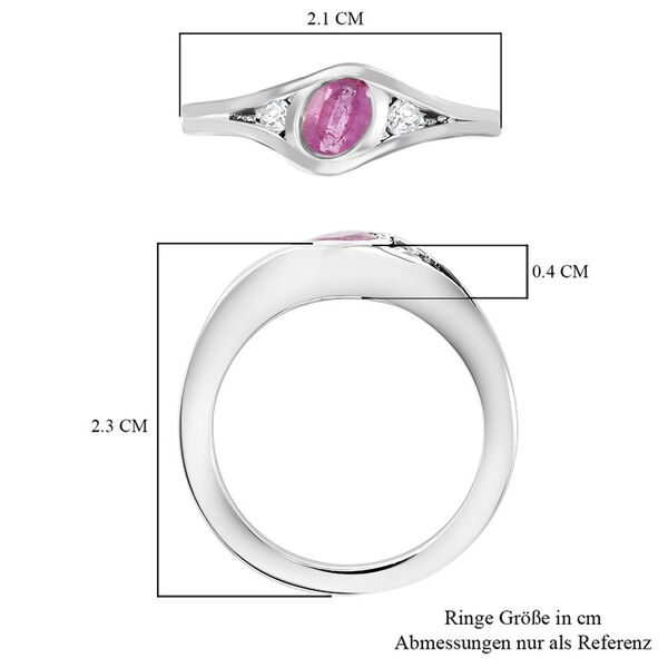 Premium Ilakaka Rosa Saphir und Zirkon Ring, 925 Silber platiniert, 0,83 ct. image number 7