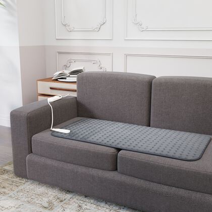 Elektrisches W&auml;rme-Decke- F&uuml;r Entspannung und Schmerzlinderung, 3 Heizstufen, hypoallergen, waschbar, 2-Stunden-Timer, 2m Kabel, Grau, 84 x 40 cm