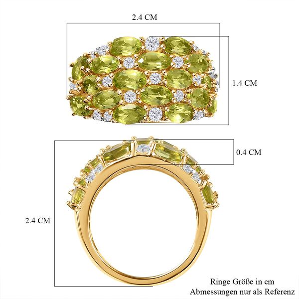 Nat&uuml;rlicher Peridot Ring, 925 Silber vergoldet (Gr&ouml;&szlig;e 16.00) ca. 5.15 ct image number 7