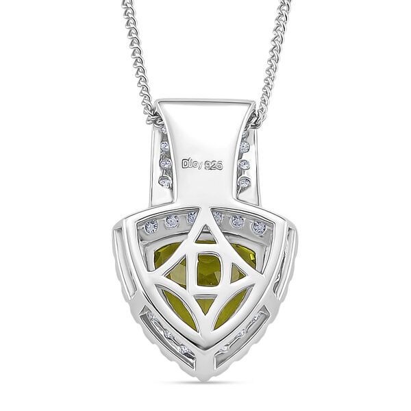 D'joy Nat&uuml;rlicher Peridot Anh&auml;nger mit Kette ca. 45 cm, 925 Silber rhodiniert ca. 3.36 ct image number 4