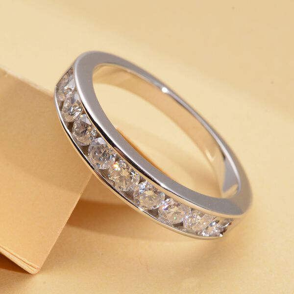 Moissanit-Ring, 925 Silber Platin ca. 0,84 ct image number 8