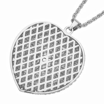 Wei&szlig;er Kristall Anh&auml;nger mit Kette, ca. 70 cm + 5 cm Extender, Eisen und Legierung, Silberfarben