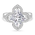 D'Joy Moissanit Ring 925 Silber rhodiniert (Größe 20.00) ca. 5,93 ct