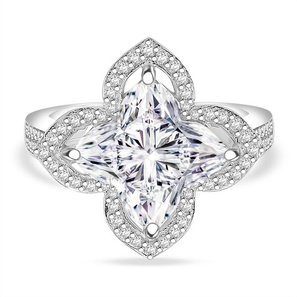 D'Joy Moissanit Ring 925 Silber rhodiniert (Gr&ouml;&szlig;e 20.00) ca. 5,93 ct