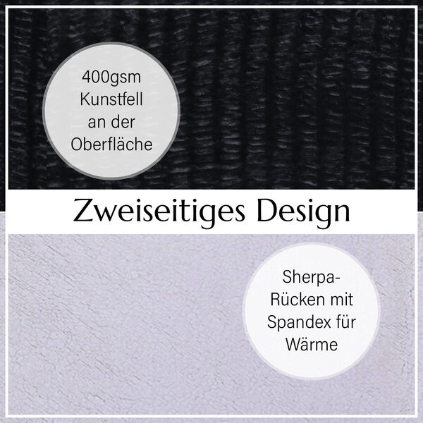 Serenity Night: Luxusdecke aus Kunstfell, Schwarz image number 3