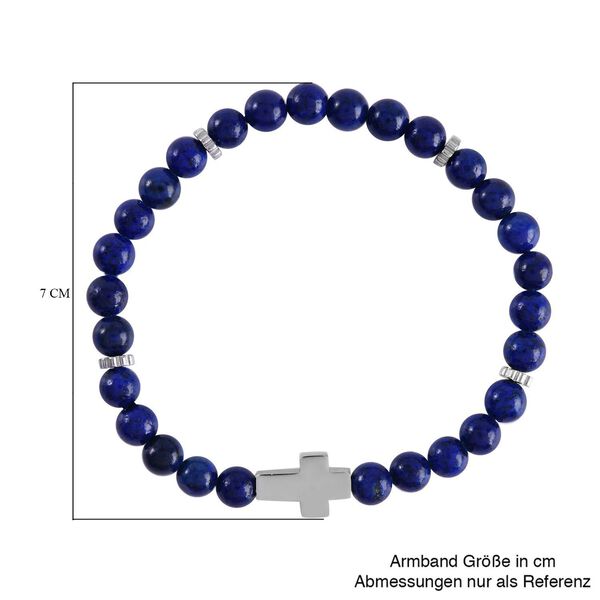 Lapislazuli Armband, ca. 19 cm, Edelstahl ca. 65.00 ct image number 5