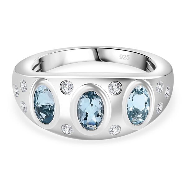 Espirito Santo AA Aquamarin und Zirkon Ring, ca. 1.39 ct. image number 0