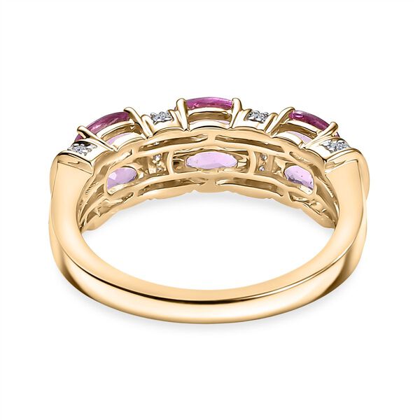 LUXURIANT DIAMOND- AAA Rosa Saphir und Labor Diamant Ring in 375 Gold - 1,85 ct. image number 6