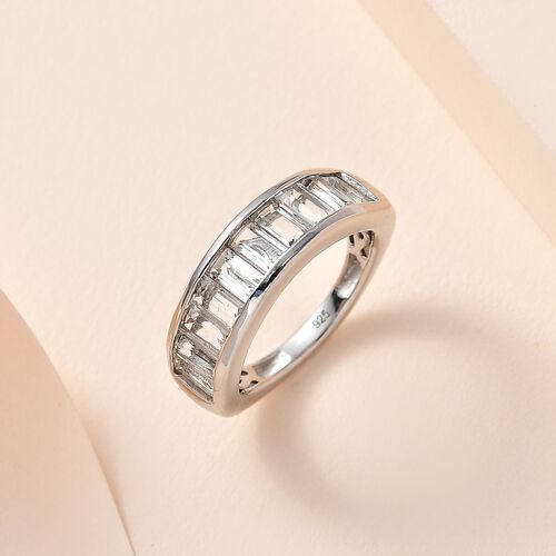 Weiße Topas Ring, 925 Silber platiniert, (Größe 21.00) ca. 2.53 ct image number 1
