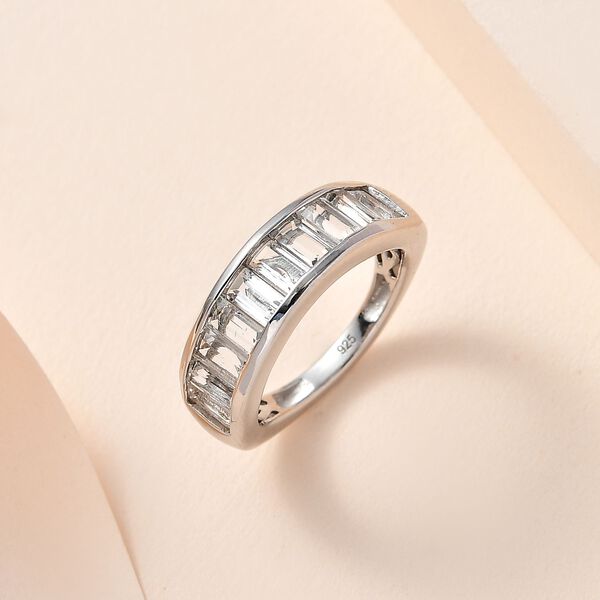 Wei&szlig;e Topas Ring, 925 Silber platiniert, (Gr&ouml;&szlig;e 21.00) ca. 2.53 ct image number 1