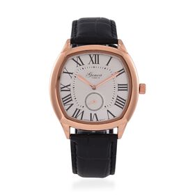 GENOA Limitierte Auflage Miyota Japanese Movement Uhr mit Echtlederarmband - Schwarz