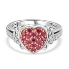 J Francis gefertigt mit SWAROVSKI Zirkonia, Roter Zirkonia Ring 925 Silber (Größe 20.00)