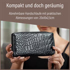 RFID-geschützte Brieftasche aus 100% echtem Leder mit Kroko-Prägung und abnehmbarem Trageschlaufe, schwarz image number 4