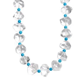Kristall, Magnesit Halskette ca. 50 cm Nickelfreies Messing platiniert 830.00 ct