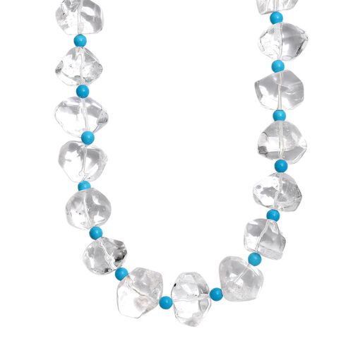 Kristall, Magnesit Halskette ca. 50 cm Nickelfreies Messing platiniert 830.00 ct image number 0