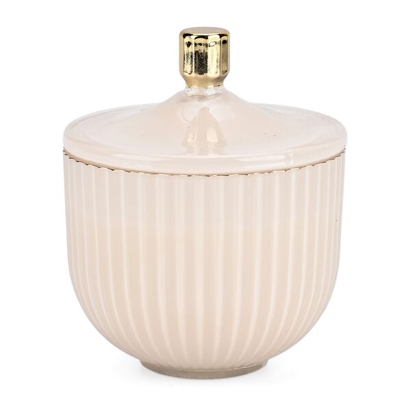 Duftkerze im Glas mit Deckel, Luxusglas-Design, Tabak und Oud, Wei&szlig; image number 3