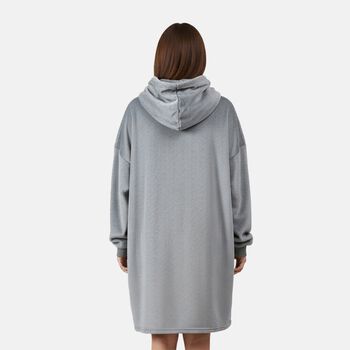 Kuschelige, einlagige Hoodie-Decke aus 230gsm Flanell, Einheitsgr&ouml;&szlig;e, L&auml;nge 124cm, Hellgrau