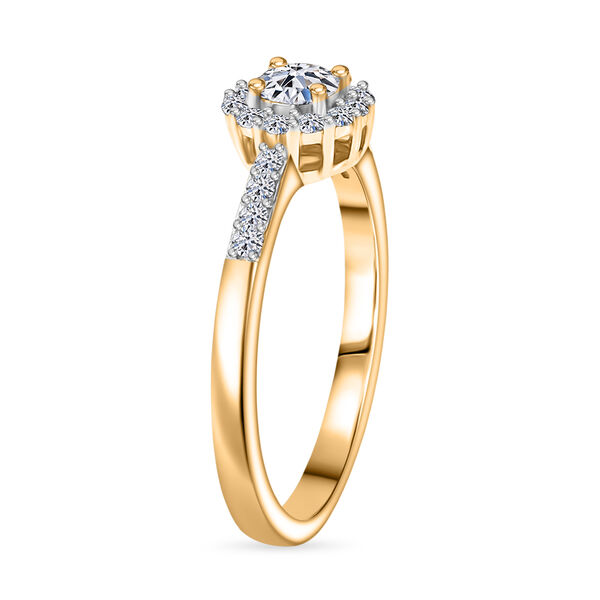 LUXURIANT SI-GH Labor Diamant Ring, 925 Silber 750 Gelbgold Vermeil - 0,50 ct. image number 5