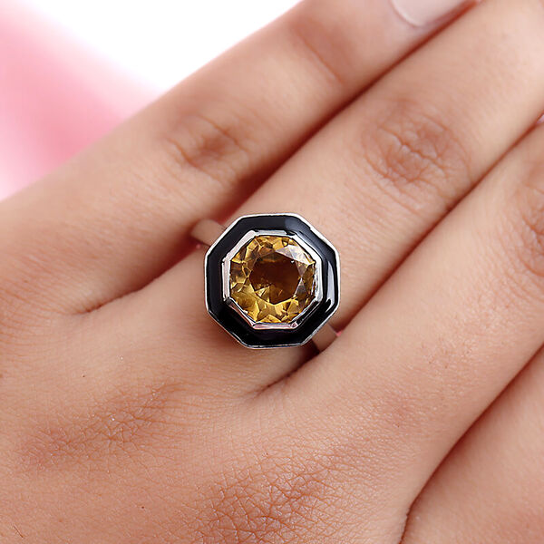 Citrin Ring, 925 Silber platiniert  ca. 2,61 ct image number 5