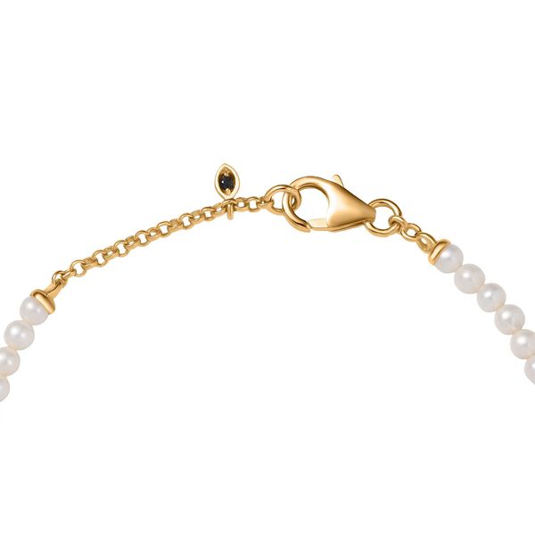 GP Amore Kollektion - S&uuml;&szlig;wasserperle und blaues Saphir Armband, 19cm image number 6