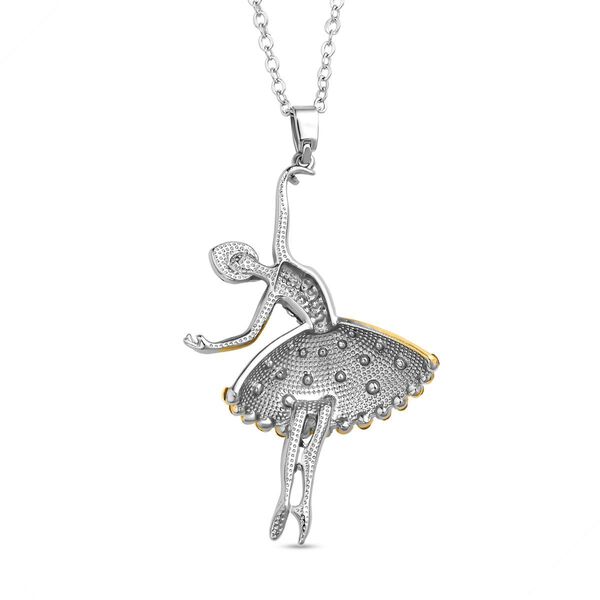 Wei&szlig;er Kristall-Ballerina-Anh&auml;nger mit Kette - 1,50 ct. image number 5