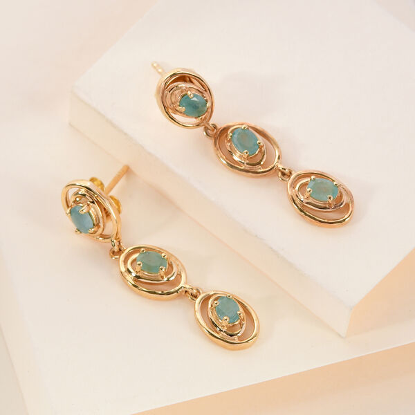 Grandidierit Ohrh&auml;nger 925 Silber vergoldet ca. 1,01 ct&nbsp; image number 2