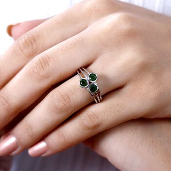 Nat&uuml;rlicher Chromdiopsid Ring, ca. 0,90 ct.