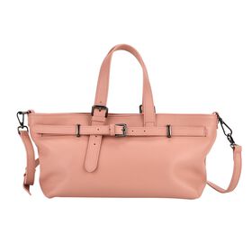 Echtleder-Crossbody-Bag im Trapez-Design, 32x12x19 cm, Pink