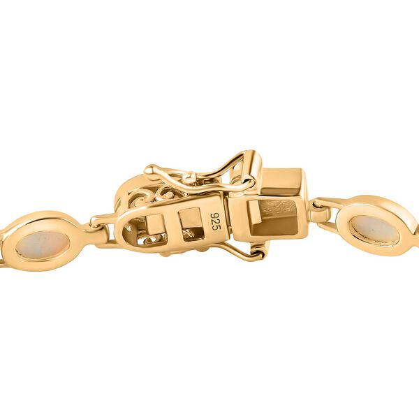 AA Natürlicher, äthiopischer Welo Opal Armband ca. 20 cm 925 Silber Gelbgold Vermeil ca. 6.02 ct image number 5