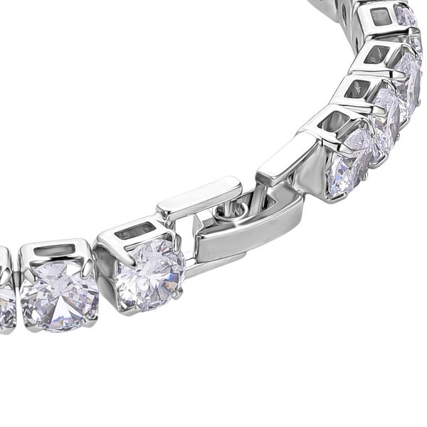 Wei&szlig;er Zirkonia Armband ca. 19 cm Nickelfreies Messing, Silberfarben image number 4