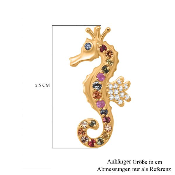 D'Joy AA Mehrfarbig Saphir Anhänger 925 Silber 750 Gelbgold Vermeil ca. 0,47 ct. image number 5