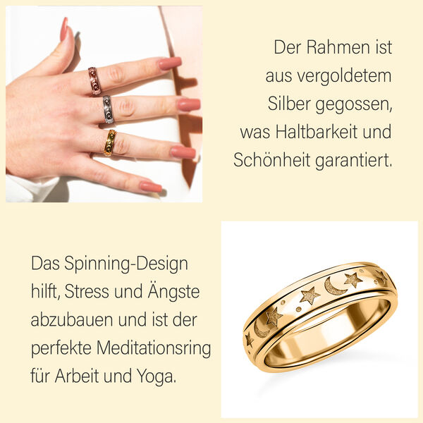 Nachthimmel Spinning Ring Geschenkset in vergoldetem Silber image number 5