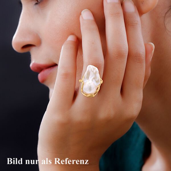 Wei&szlig;er Barockperlen-Ring - 15-25 mm image number 3