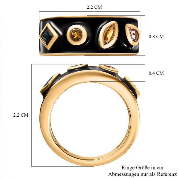 GP Art D&eacute;co Kollektion - mehrfarbiger Turmalin und Kanchanaburi blauer Saphir-Ring - 0,59 ct. image number 7