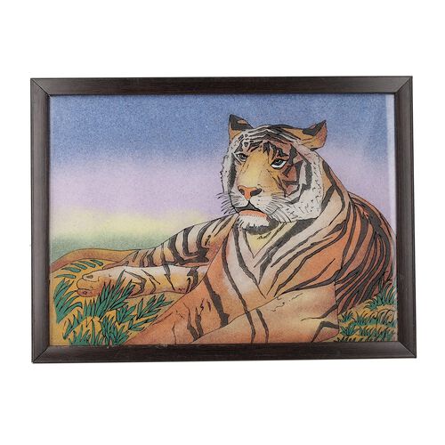 Handgefertigte Edelstein Tiger-Malerei image number 0