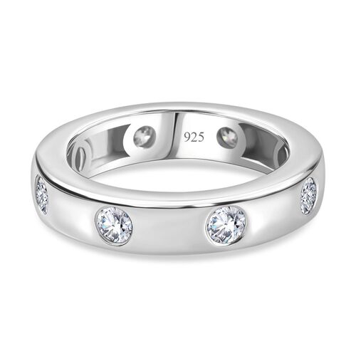 Moissanit Ring, 925 Silber rhodiniert, ca. 0,83 ct. image number 0
