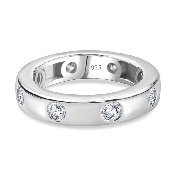 Moissanit Ring, 925 Silber rhodiniert, ca. 0,83 ct. image number 0