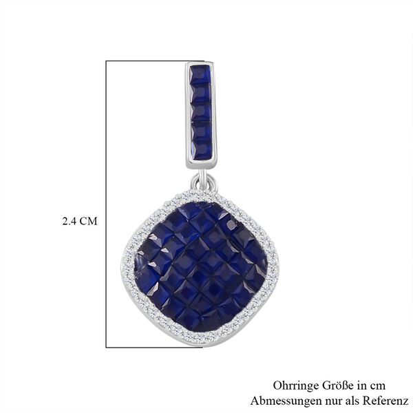 Blaue und weiße Zirkonia Halo Ohrringe image number 6