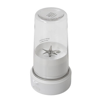 Tragbarer Entsafter mit Strohhalm und Deckel, 17,4x8,8 cm, 350ml , Wei&szlig;