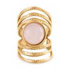 Rosa Quarz Ring 316L Edelstahl, vergoldet, (Größe 16.00) ca. 5.00 ct