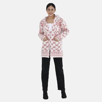 Kuschelweicher, geschmeidiger Cardigan mit Kapuze und zwei Taschen, 110x82 cm, dunkelrosa