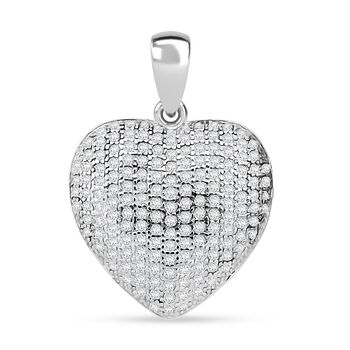 Lustro Stella Wei&szlig;er Zirkonia Anh&auml;nger 925 Silber rhodiniert